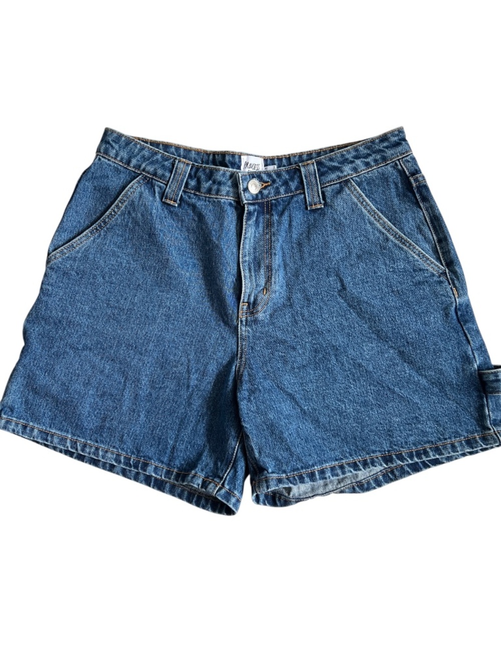 Polly Princess Shorts Blue Denim Size 8 100% Cotton Carpenter Style  5" Inseam